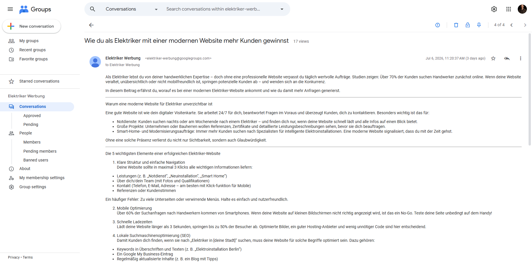 Elektriker-Websites, die Vertrauen schaffen